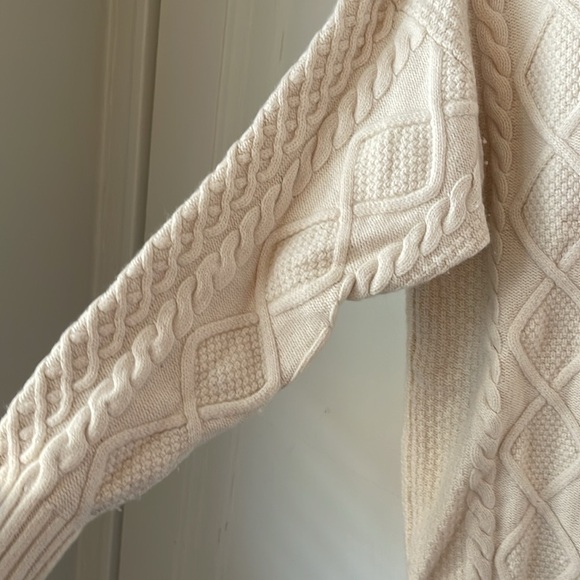 Sunday Best Peggy Aritzia XS Cream Fisherman Sweater Cable Knit - Picture 4 of 8
